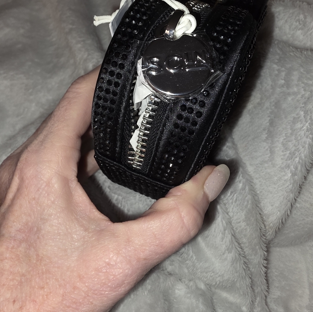 Stoney Clover Black Sparkle Heart Pouch NWT - Picture 3 of 5